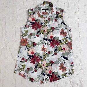 Banana Republic Dillon Shirt white floral size S